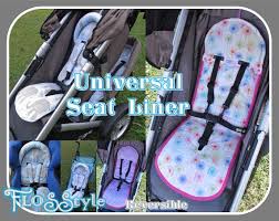 Universal Fit Seat Liner Pattern Pram Stroller With Matching Shoulder Strap Covers Optional Padded Head Rest Easy On Off Reversible Stroller Liner Pram Pram Stroller