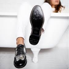 Black And Silver Shoes Ladies Mr Doubt Brogue Oxford In Black Silver Oxford Shoes Outfit Oxford Shoes Heels Leather Shoes Woman