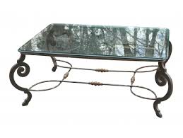 Patterns and designs are sandblasted directly onto the glass giving a subtle accent. Wrought Iron Coffee Table Beveled Glass Top 19114 Black Rock Galleries