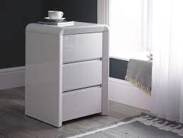 Rating 4.300045 out of 5. Ice High Gloss 3 Drawer Bedside White Time4sleep