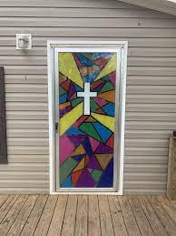 Tape Resist Art On Glass Door Window Stained Painting On Glass Windows Window Painting