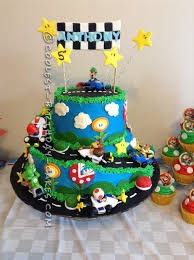 Super mario brothers birthday cake toper set featuring mario, luigi, toad, yoshi and decorative themed accessories. Coolest Homemade Mario Brothers Cakes