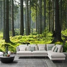 3d Tree Green Forest Mural Living Room Bedroom Tv Background Wallpaper Homedecorlivin Wallpaper Living Room Tree Wallpaper Living Room Living Room Decor Cozy