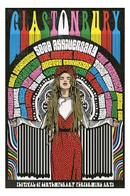Glastonbury Festival Poster 50 Year Anniversary Colour Version Music Illustration Art Print Art Art Festival Poster Beer Festival Poster Festival Posters