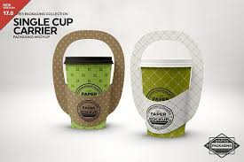 Single Cup Paper Carrier Mockup In 2020 Packaging Mockup Free Packaging Mockup Paper Cup Design