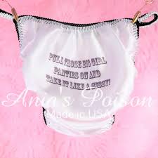 Sissy Satin Panties for MEN - BIG GIRL PANTIES - Humiliation text - Bikini  | eBay