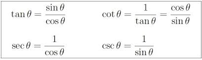 Relations Between Tangent Cotangent Secant Cosecant