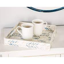 Handmade carved lotus design reservoir tea tray pottery tea table for tea set. Dakota Fields Jason Modern Rectangular Shell Inlaid Wood 3 Piece Vanity Tray Set Wayfair