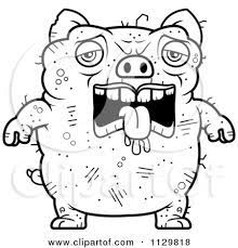When you see the image you would like to print, simply click or tap it and you will be taken to the larger printable image. Cartoon Clipart Of An Outlined Depressed Ugly Pig Black And White Vector Coloring Page By Cory Thoman 1129818