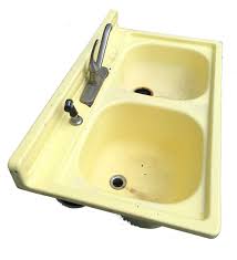 antique stamped steel yellow enameled