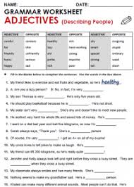 Resume Alluring Personality Adjectives Worksheet Intermediate Also Adjectives And Adverbs All Thin Adjective Worksheet English Adjectives Adjectives Exercises