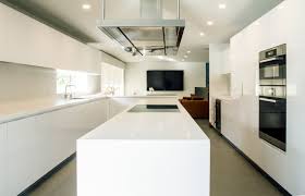 Sleek White Contemporary Style Kitchen Idea Features Minimalist High Gloss Arctic White Lacque Contemporary Style Kitchen Luxury Kitchen Design Luxury Kitchens