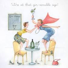 Funny Happy Birthday Cards For Women Gin Vincible Happy Birthday Friend Birthday Humor Birthday Card Drawing