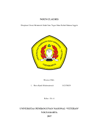 Pertanyaan tentang materi noun clause. Doc Noun Clauses Ririn Kasih Muthmainnah Academia Edu