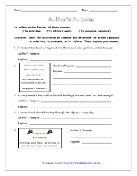 Author S Purpose Worksheets Author S Purpose Worksheet Authors Purpose Text Structure