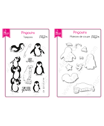 These cards were so easy to make by just adding a piece of designer series paper to the front of the note card and then adding the greeting! Clear Stamp Cutting Die Scrapbooking Card Making Penguin Ice It S Slipping