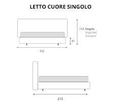 Letto cuore realizzabile nella versione: Letto Singolo Cuore Con Contenitore Duzzle