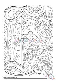 The kid without much difficulty not only visually remembers how the f looks and sounds, but also recognizes the words beginning with it. Illuminated Letter F Colouring Page
