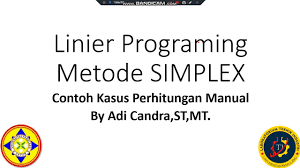 We did not find results for: Metode Simplex Perhitungan Manual Part 1 Contoh Soal Youtube