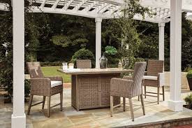 Beachcroft 5 Piece Outdoor Bar Fire Pit Table Set By Signature Design By Ashley At Sheely S Furniture Appliance Fire Pit Table Set Fire Pit Table Outdoor Dining Table