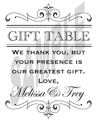 Printable Wedding Reception Gift Table Sign Gift Table Wedding Gift Table Signs Reception Gifts