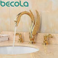 Maybe you would like to learn more about one of these? Luxury Gold Swan Bathtub Faucet Bathroom Sink Dual Handle Basin Faucet Bathroom Faucets Fancy Bathroom Bathroom Sink Taps