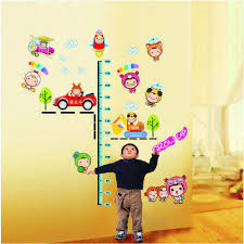 Happy Cute Babies Grow Up Height Chart Wall Sticker