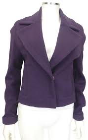 Escada Purple Wool Sport Lg Collar Eu 38 Jacket Size 2 Xs