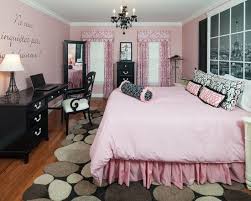 Black And Pink Room Theme Black Pink Bedroom Damask Bedding Black Furniture Pink Walls And Pink Curtains Paris Theme Paris Themed Bedroom Woman Bedroom Bedroom Themes