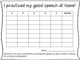 simple speech homework incentive chart