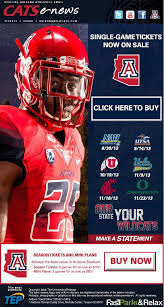 University Of Arizona Single Game Tickets Sale With