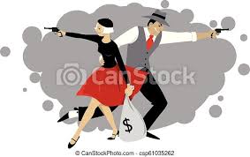 He escaped, using a gun bonnie had smuggled to him, was recaptured and was sent back to. Cartoon Bonnie And Clyde Firing Guns And Holding A Bank Sack With Money Eps 8 Vector Illustration Canstock
