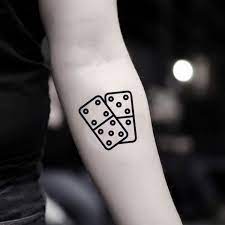 Domino Temporary Tattoo Sticker Set Of 2 Minimalist Tattoo Tattoo Stickers Custom Temporary Tattoos