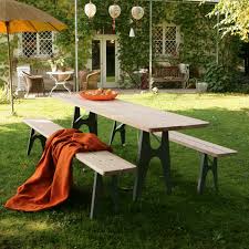 Get the best deals on wood patio & garden table & bench sets. Contemporary Bench And Table Set Ludwig Richard Lampert Steel Wooden Garden