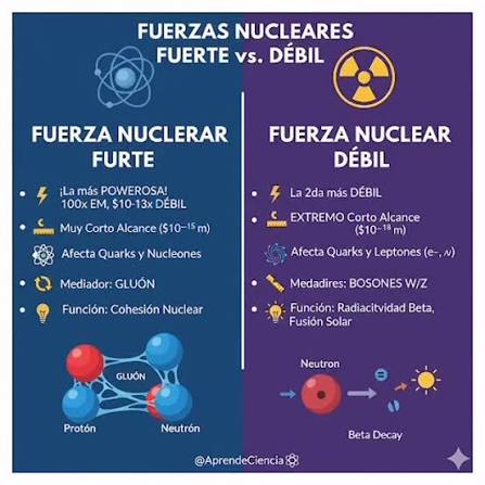 ✨⚛️ Fuerza Nuclear Fuerte vs Fuerza Nuclear Débil ⚛️✨, Cuando hablamos de  lo que mantiene unido y en movimiento al universo, pensamos en la gravedad   o el electromagnetismo . Pero en el corazón de ...