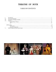  Theatre Of Note A Production History And Awards