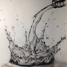 Justin On Instagram New Water Drawing Pretty Proud Realistic Water Splash Hashtag Fineart Art Pencil Water Drawing Water Sketch Charcoal Drawing