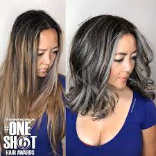 Image May Contain 2 People Gray Hair Highlights Blending Gray Hair Grey Hair Color