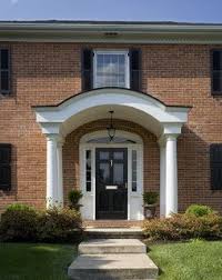 Exterior Arch Portico Front Entry Cushing Custom Homes Inc Portico Design Front Porch Design Colonial Front Door