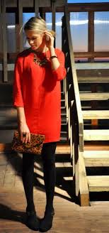 Red Dress Black Tights Wear Red Dress Fashion Red Dress Black Tights