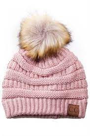 Cc Beanie Cable Knit Beanie With Pompom In Indie Pink Fur Pom Pom Beanie Cc Hats Beanie Hats
