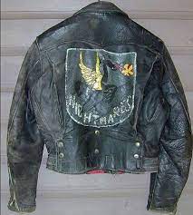 Punk Jacket With Emblem Painted Leather Jacket Vintage Leather Jacket Punk Jackets