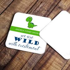 Dinosaur Baby Shower Coasters Custom Coasters Personalized Etsy