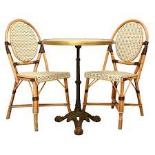 French bistro sets unfold for a various number of guests. C 1950 French Bistro Table Paired W Bamboo Chairs At 1stdibs