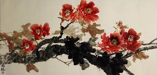 Large Asian Peony Flowers Painting Chinese Art Peony Painting Flower Painting Flower Art Painting