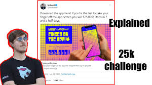 Mrbeast finger on the app 2 $100,000 challenge! Mr Beast Finger App Challenge Explained Insta Vlog 47 Youtube