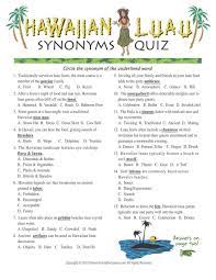 You can't visit hawaii without knowing some basic facts about its culture, history. Hawaiian Luau Party Synonyms Quiz