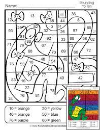 Rounding To The Nearest Ten Or Hundred Two Rounding To The Nearest Ten And Hundred Printables And Answer Keys Go Math Third Grade Activities Color By Numbers