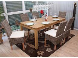Salle à manger complète : Lot De 6 Chaises M44 Salle A Manger Rotin Kubu Bois 47x52x97cm Avec Coussins Vente De Chaise Conforama