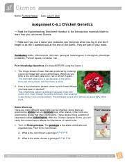Read and download pdf ebook chicken genetics gizmo assessment answer key at online ebook library. Genetics 24e Chicken Genetics Gizmo Worksheet 1 Lay Ma Name Date Student Exploration Chicken Genetics Vocabulary Allele Codominance Dominant Course Hero
